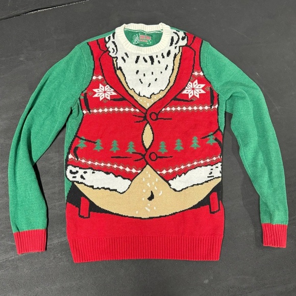 Ugly Christmas Sweater Fat Santa Sweater Size Medium - Picture 1 of 6